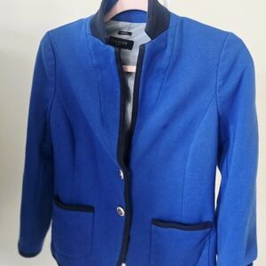 Talbots Women's Royal Blue Blazer with Black Trim